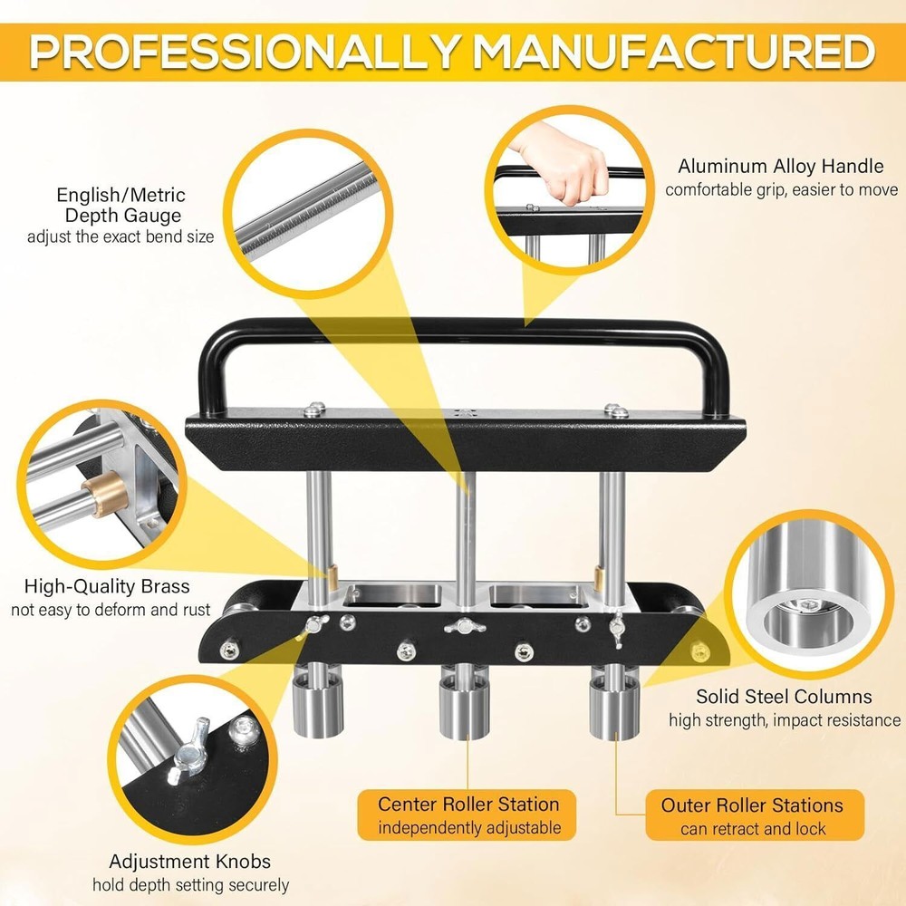 ER3 Three-Station Edge Roller Bender, Large Radius Sheet Metal Bead Roller Bend