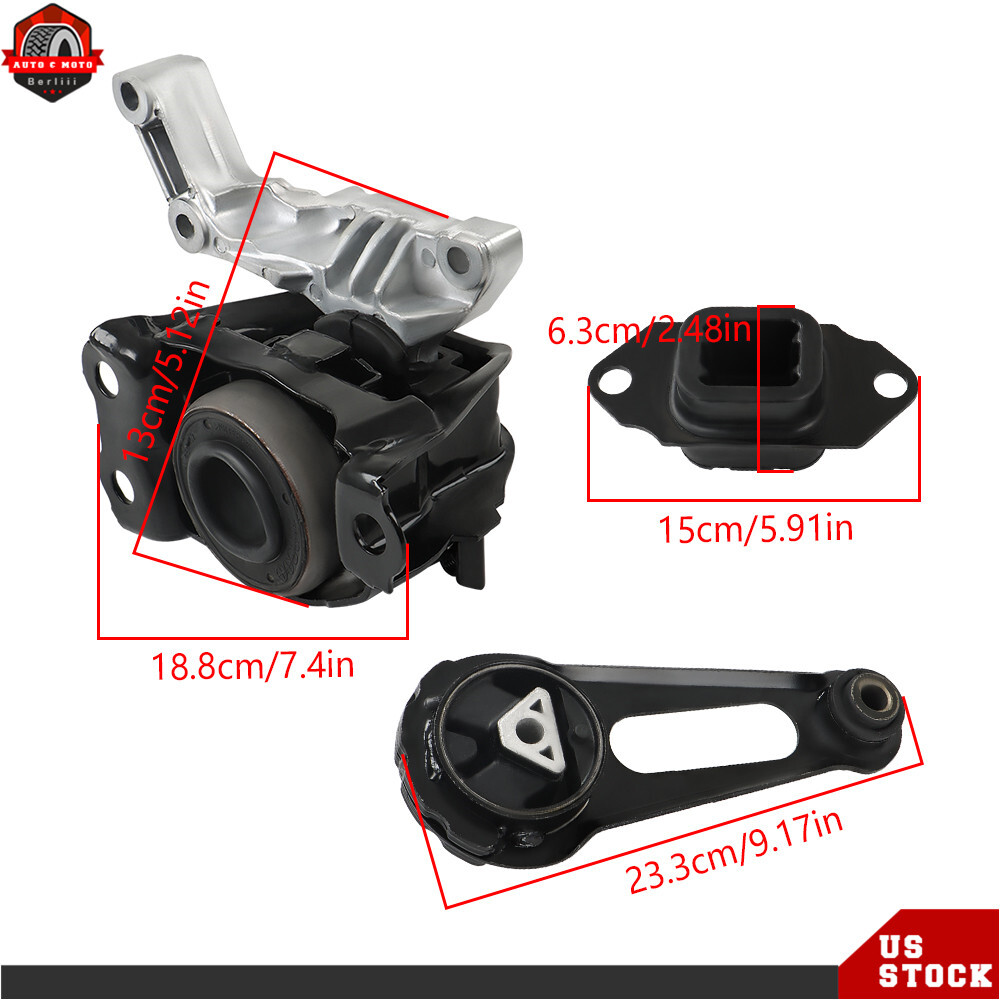 3PCS Engine Motor Mounts & Trans Mount Set For 2012-2019 Nissan Versa Note 1.6L