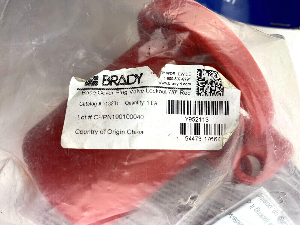 Brady 113231 Base Cover Plug Valve Lockout 7/8" RED