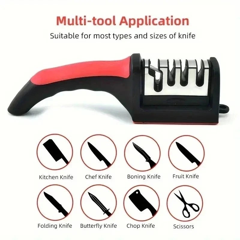 Knife Sharpener Professional Ceramic Tungsten Kitchen Sharpening System 4 Stage