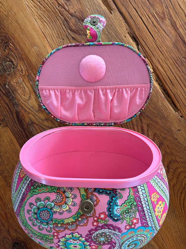 Pink Paisley Sewing Box