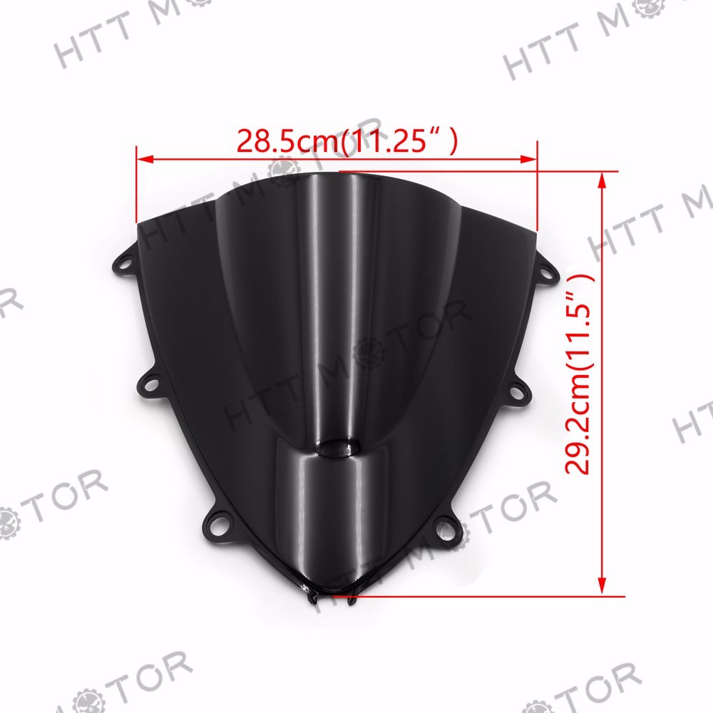 Black Double Bubble Windscreen Windshield for 2008-2011 Honda CBR1000RR