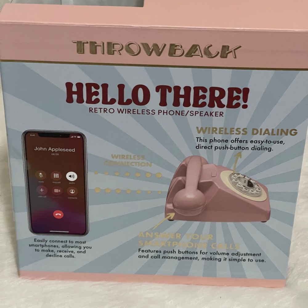 Hello there retro wireless phone speaker bluetooth new