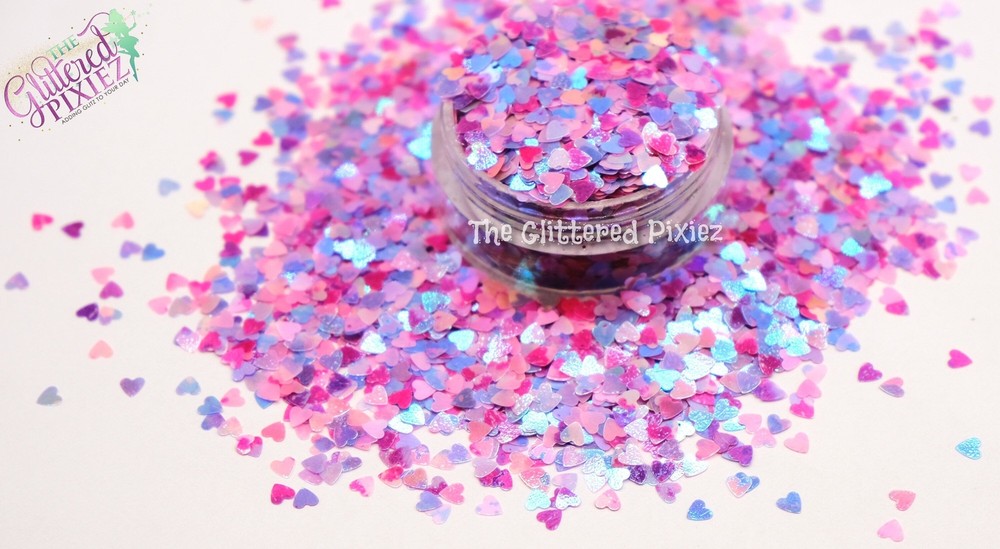 MIXED BERRIES SPECKLED HEART shape Glitter- Pixie Shapes-