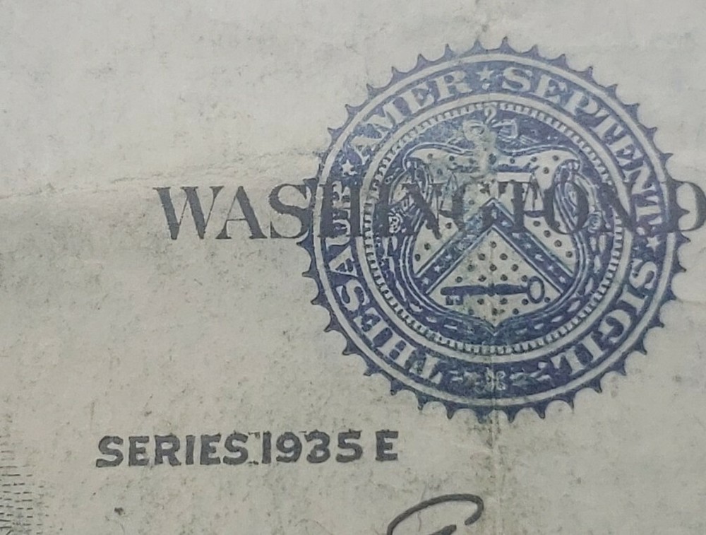 1935 E $1 SILVER CERTIFICATE ERROR BLUE SEAL