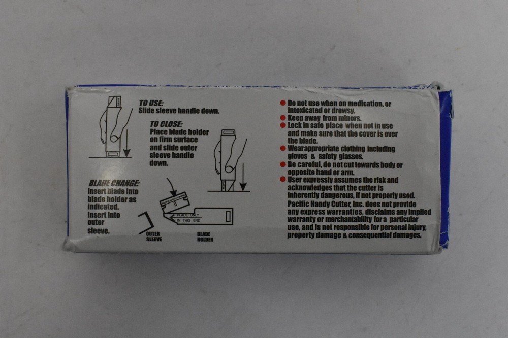 Pacific Handy Cutter HC100 Box Cutter Fixed Blade Duty Cutting Replaceable Blade