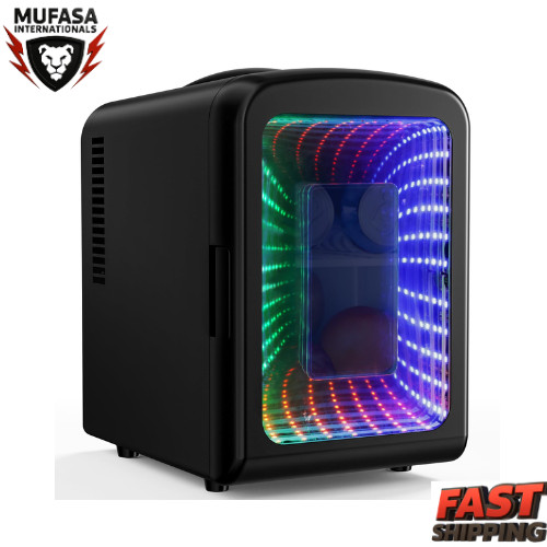 Mini Compact Refrigerator with Gaming Light, 4L Capacity/6 Cans