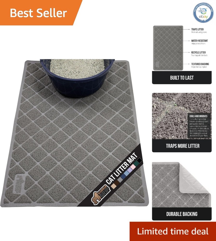 Cat Litter Mat with Textured Backing - 24x17 Water-Resistant Solution
