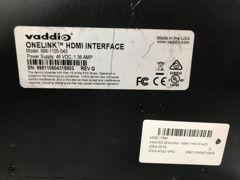 VADDIO 998-1105-043 ONELINK HDMI INTERFACE