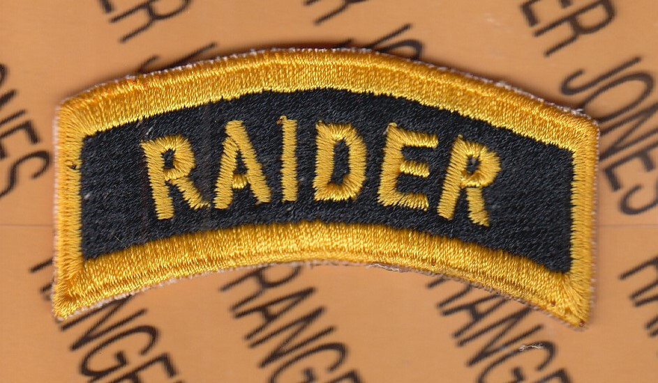 US Army RAIDER qualification ~2.5" tab arc patch c/e B