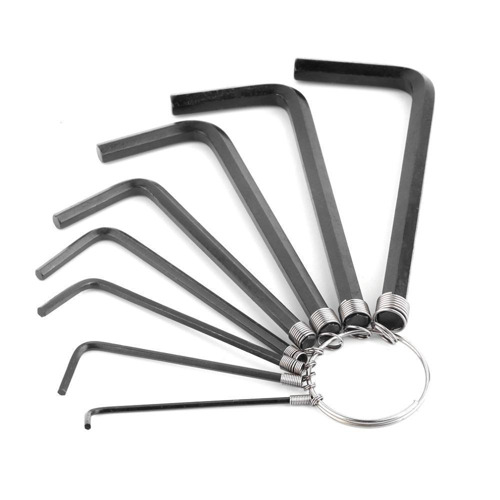 KC Pro 8pc. S.A.E. Allen Hex Wrench Set With Ring. Tool Wrenches