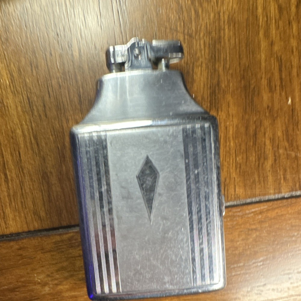 Ronson Silver-Tone Collectible Lighter Vintage Diamond Pattern