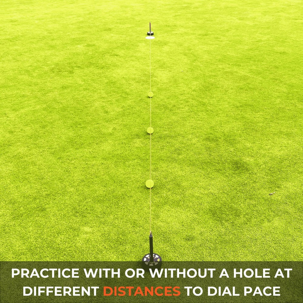 Two-Way Putting Alignment System - Golf Training Aid with Target Pucks & String