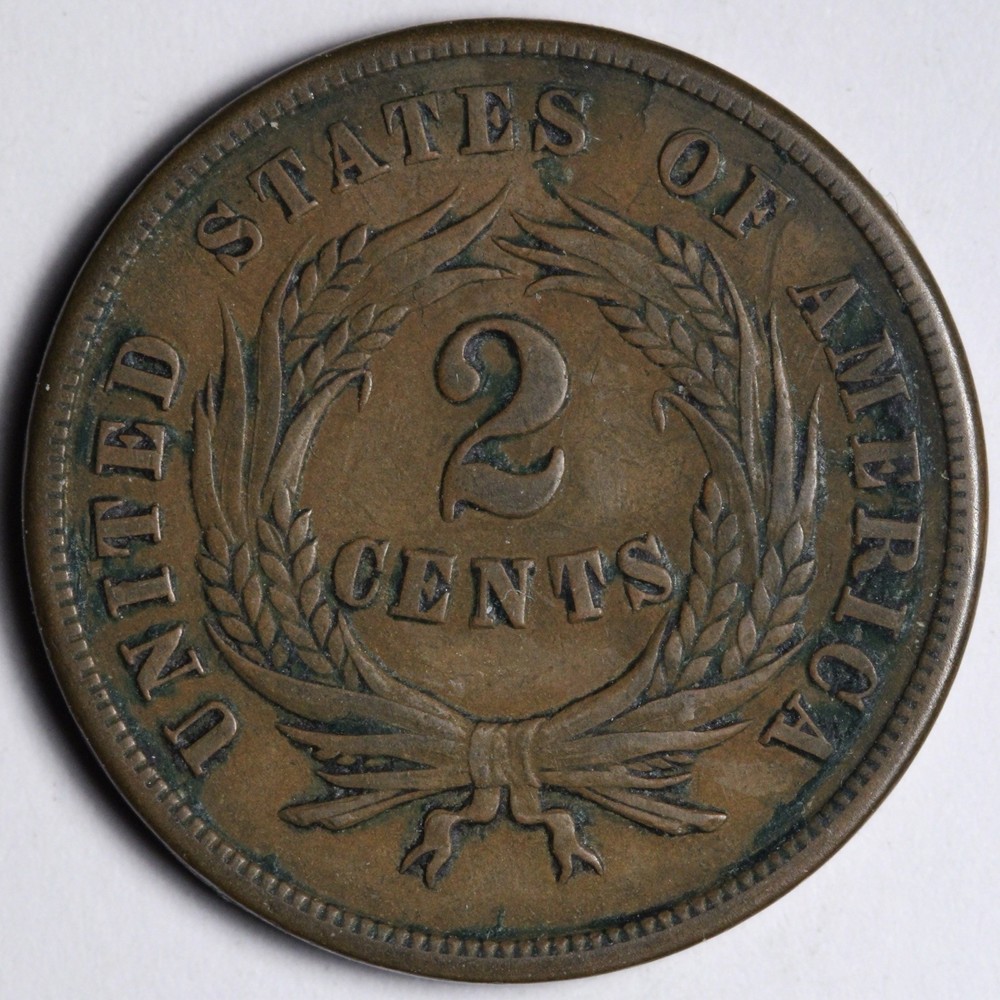 1865 Two Cent Piece AU E193 OSEF