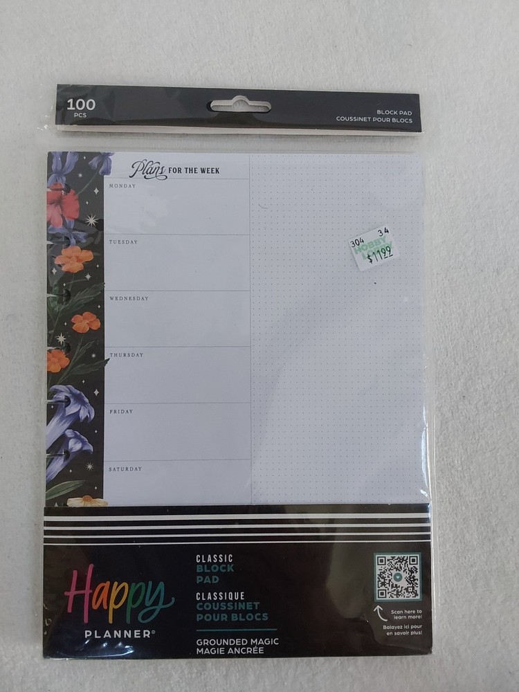 Happy Planner Classic Block Pad Grounded Magic 100 Pcs