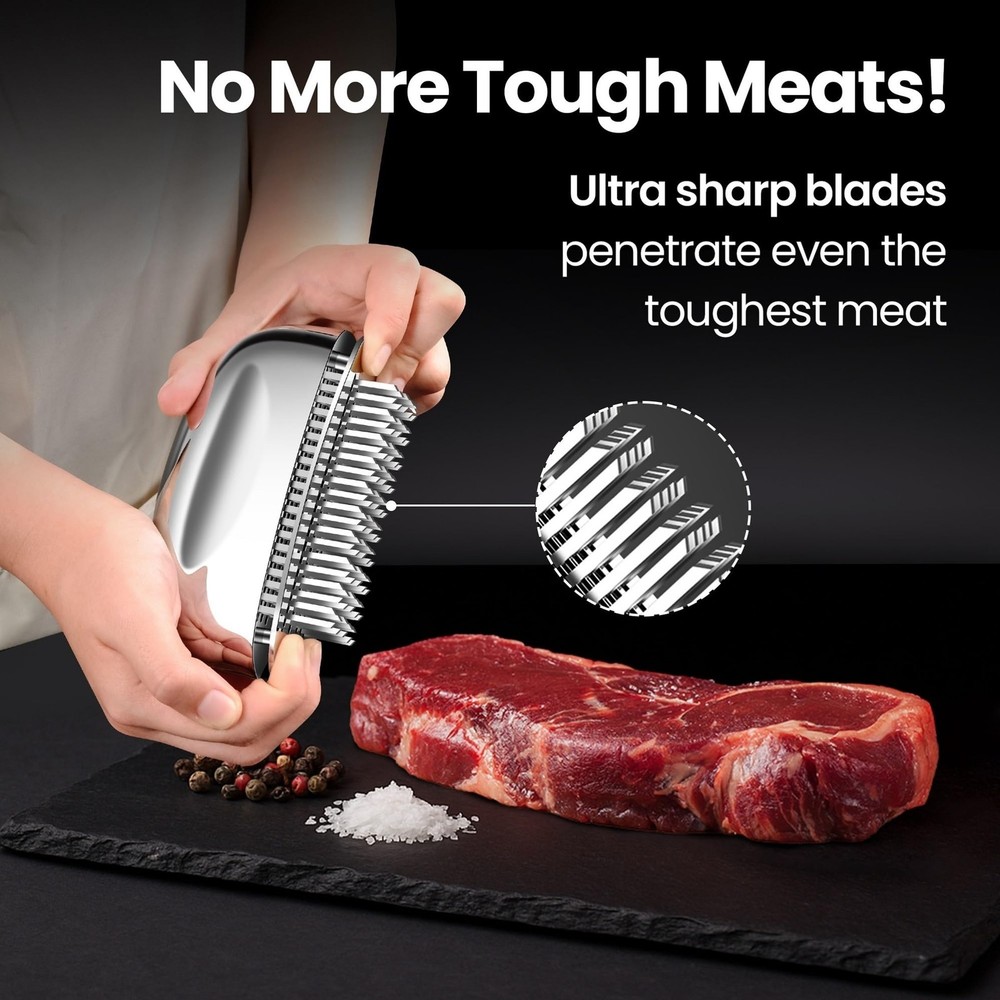 Meat Tenderizer Tool - Hand Held Blade Tenderizer for Meat - Ultra Sharp Need...