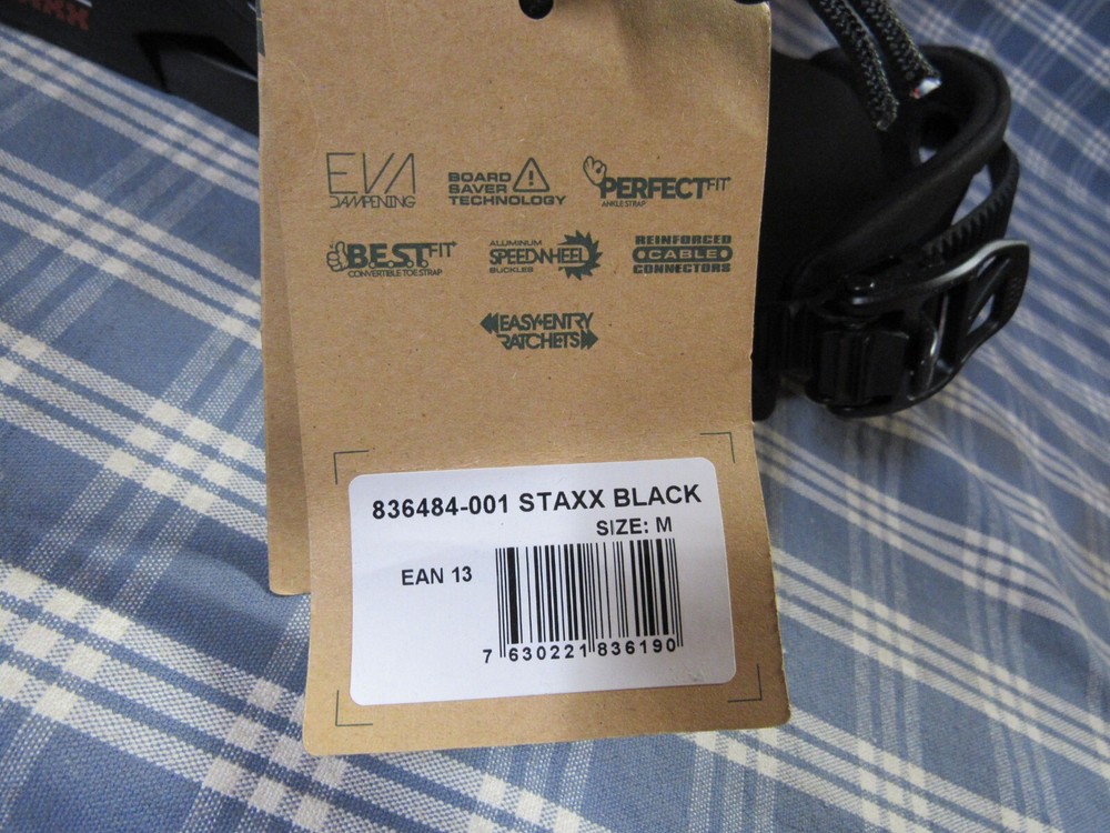 Nitro Staxx Snowboard Bindings (New with Tags Open Box) Size Medium FREE SHIPPIN
