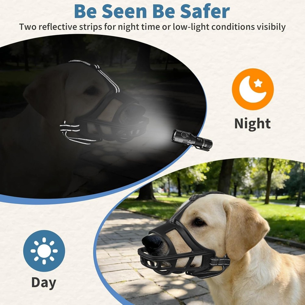 Dog Basket Muzzle for Medium & Large Dogs, Humane Cage Muzzle Prevent Biting Sca