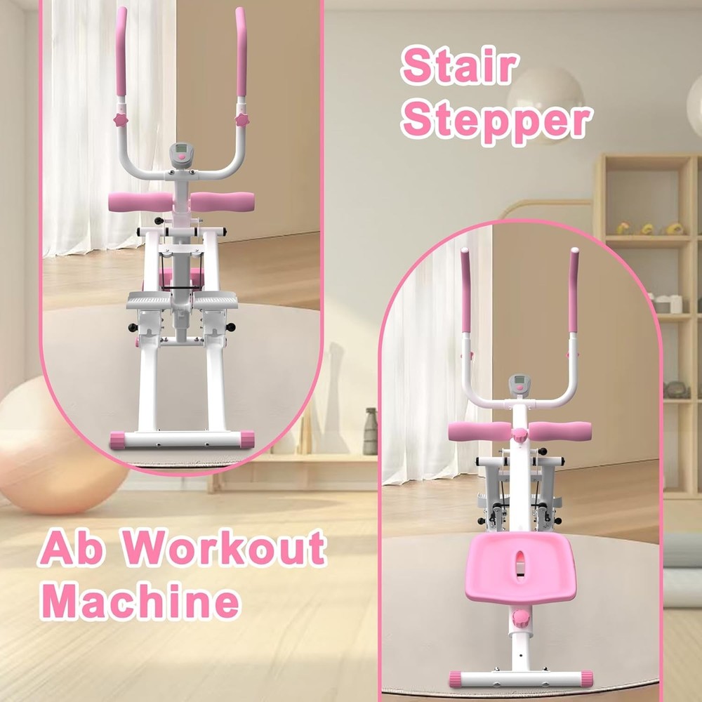 2 in 1 Stair Stepper & Ab Workout Machine - Multi-Function Trainer-Upgrade High-