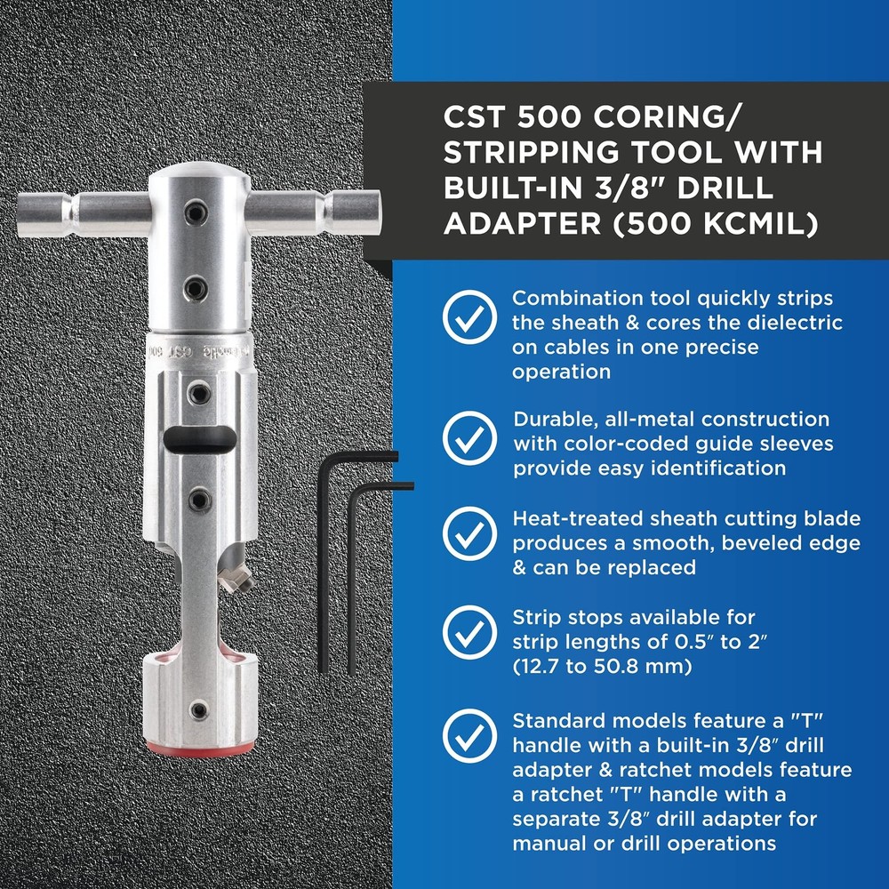 Cablematic CST 500 Coring and Stripping Tool for Professional Technicians, El...