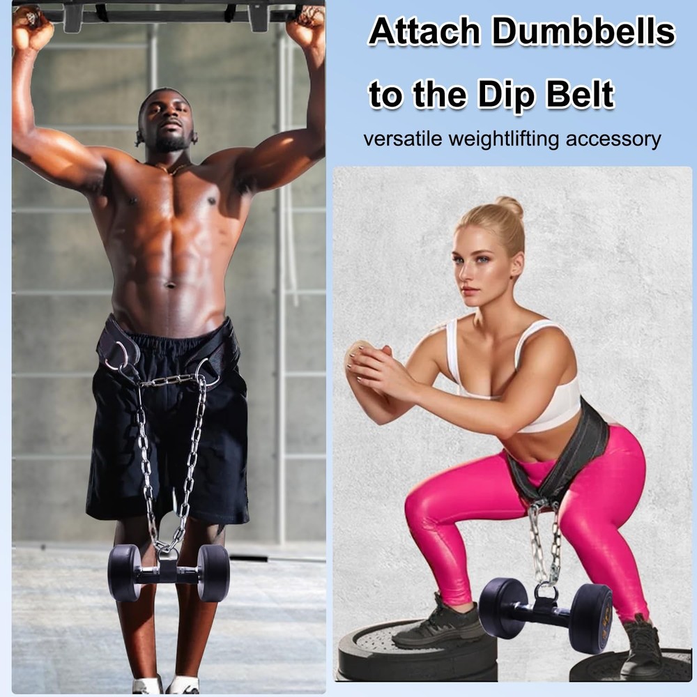 Dumbbell Strap for Dip Belt, Squat, Pullup Weightlifting Accessory