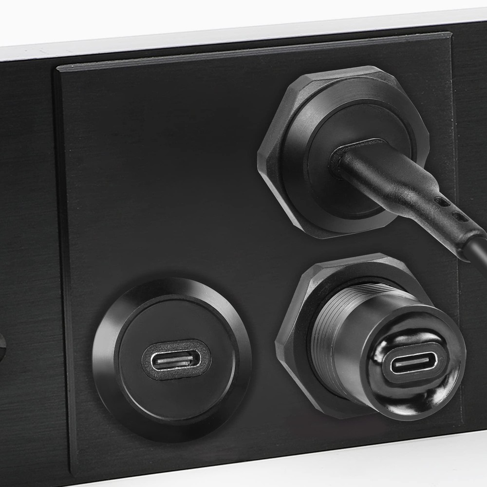 USB C Panel Threaded Fixed Mount Coupler Converter Adapter USB 3.1 Type C Fem...