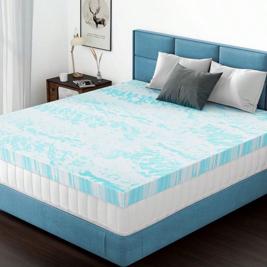 Cooling Gel Memory Foam Mattress Topper – Pressure-Relieving Support-FGQA