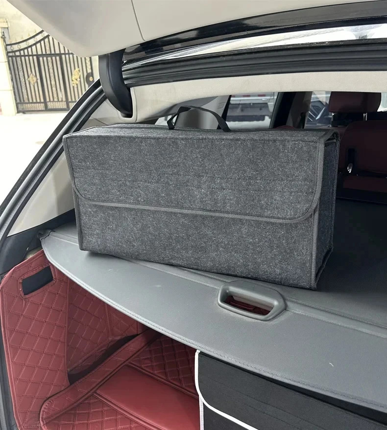 Car Trunk Soft Felt Storage Box Large Anti Slip Organizer