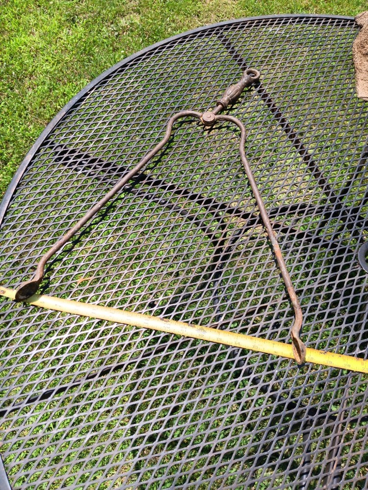 Antique fireplace tongs