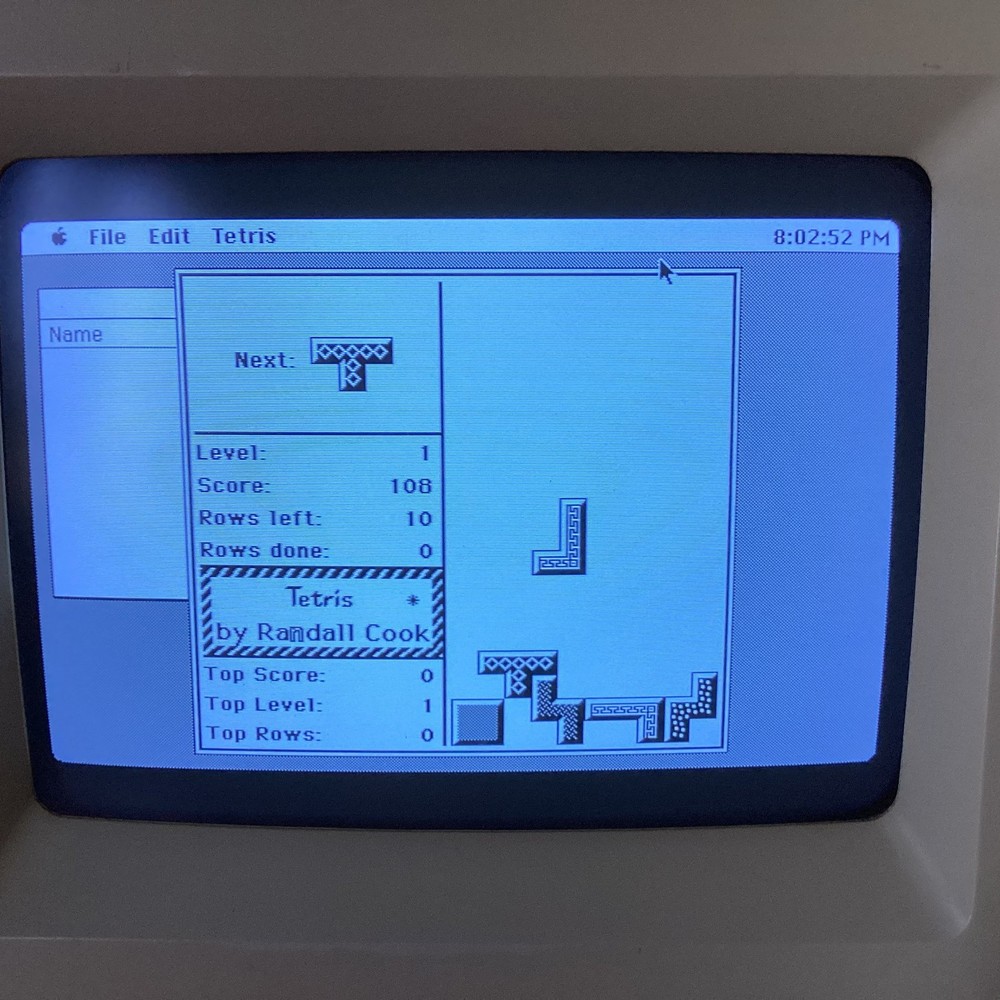Vintage Macintosh Mac Program Game WESLEYAN TETRIS 800K Disk Plus, SE, Classic!