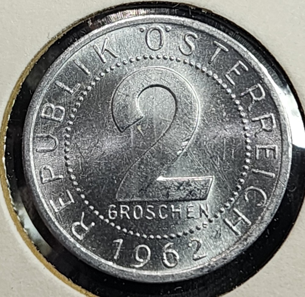 Austria: 1962 Two Groschen - Gem Brilliant Uncirculated