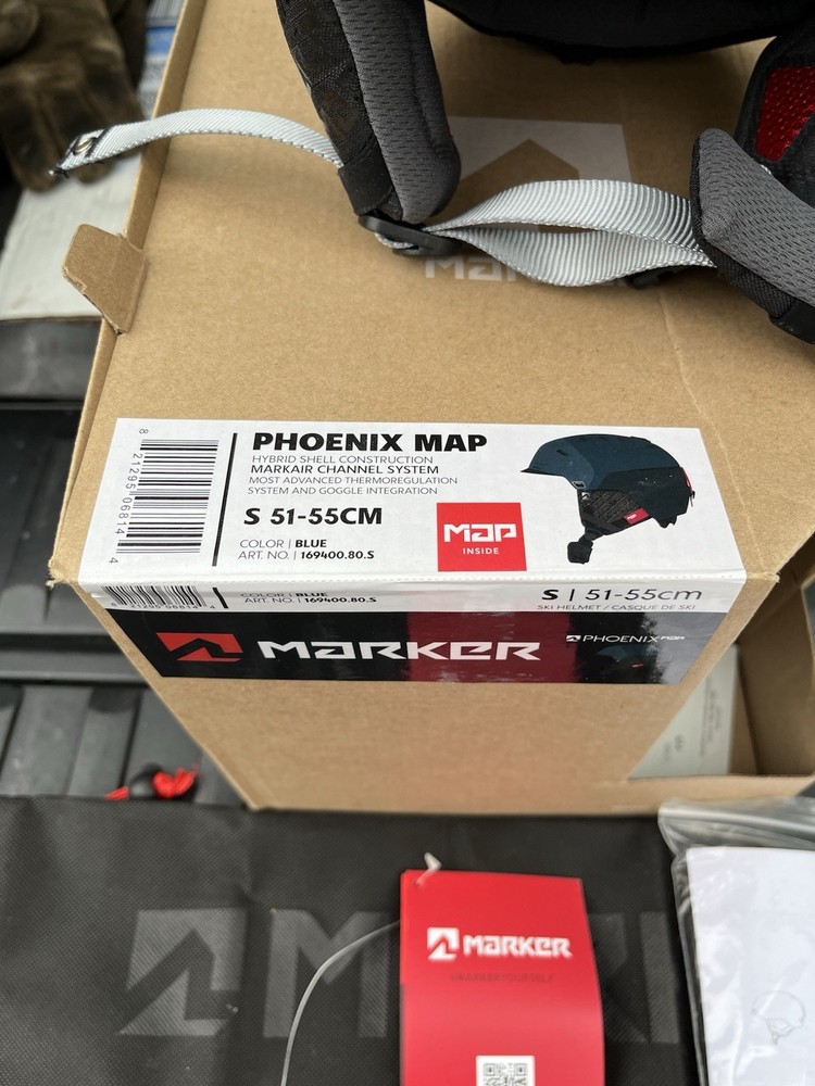 New Marker Phoenix Map Carbon Ski Helmet Small