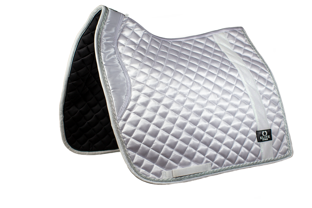 Dressage Saddle Pad, White, Size Full, New, Silk