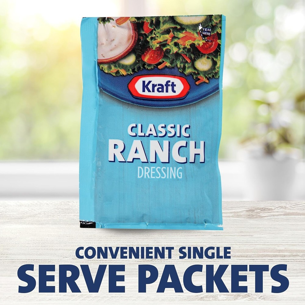 Convenient 60-Pack 1.5 oz Single Serve Ranch Dressing Packets by Kraft