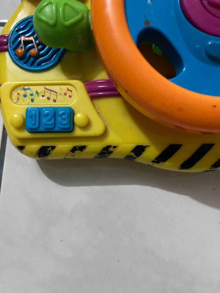 *BROKEN* BARNEY 2002 STEERING WHEEL ELECTRONIC CAR DASHBOARD DRIVING MATTEL