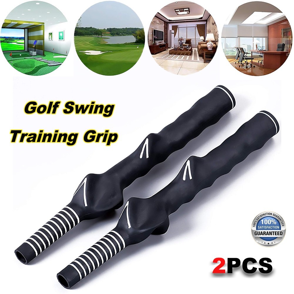 2Pcs Right-Hand Golf Swing Training Grip Standard Teaching Aid Warm Up Trainer