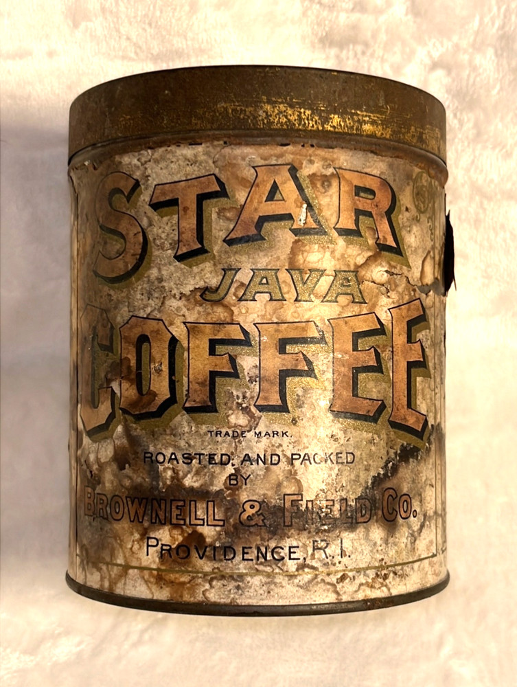 COFFEE ANYONE?  EARLY 1900s ANTIQUE STAR JAVA COFFEE TIN ~  VERY GOOD CONDITION!
