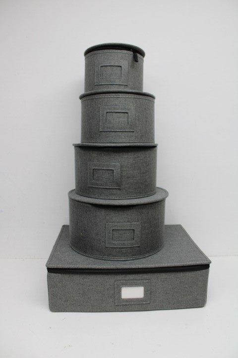 Hard Shell Storage Containers 5-Piece Set Moving Boxes for Dinnerware, Glasses
