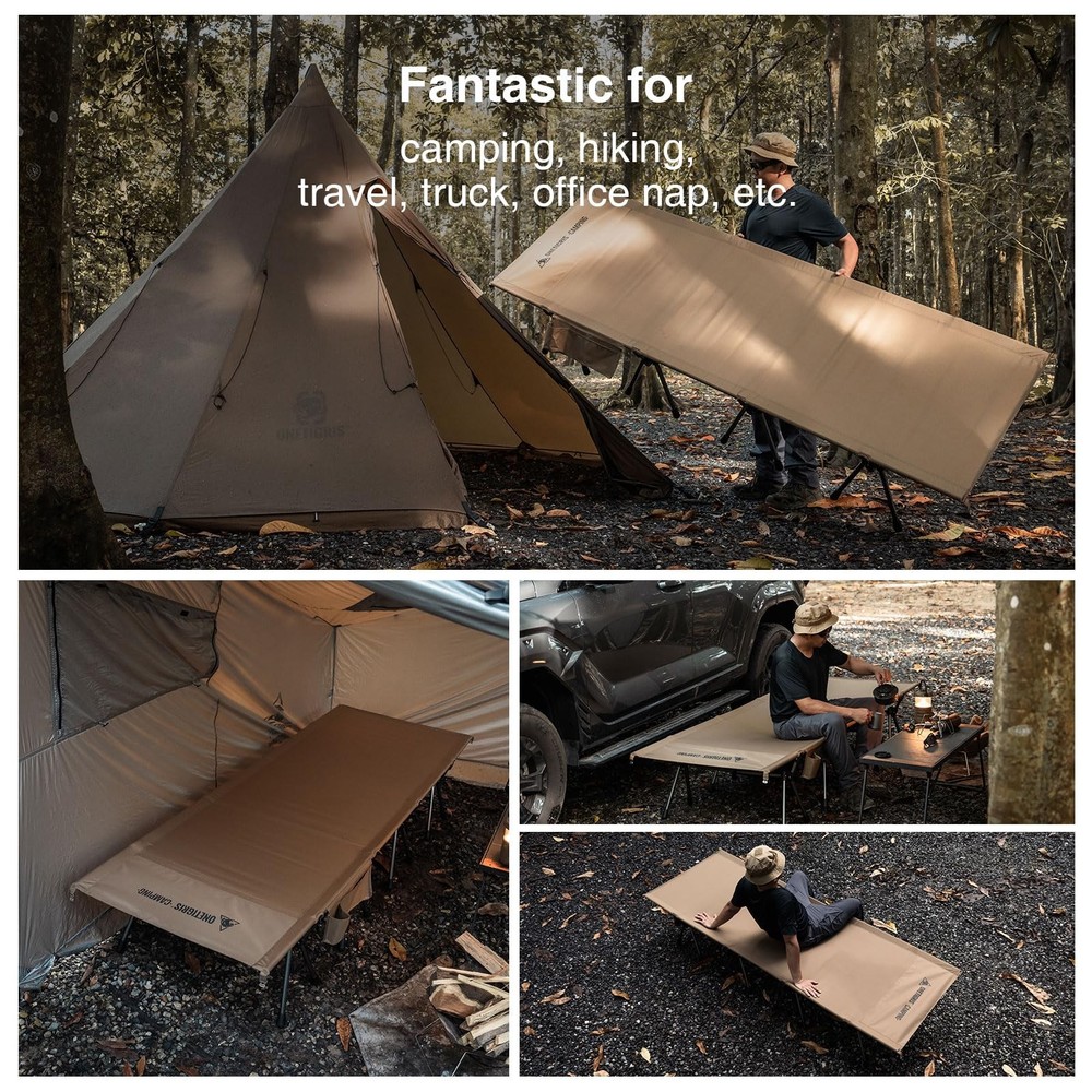 SUPRATIROS Extra Large Camping Cot, Height Adjustable Oversized Sleeping Cot ...