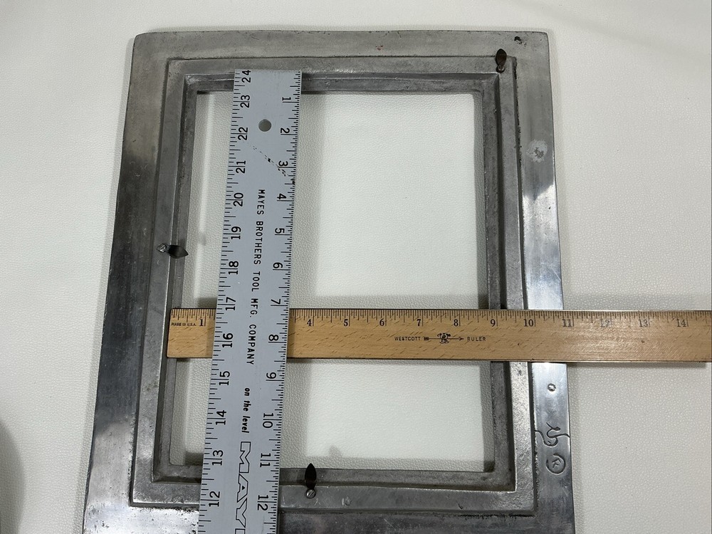 Aluminum Solid Photo Frame Handmade Unknown Signed 15 X 12.5 “ As-is