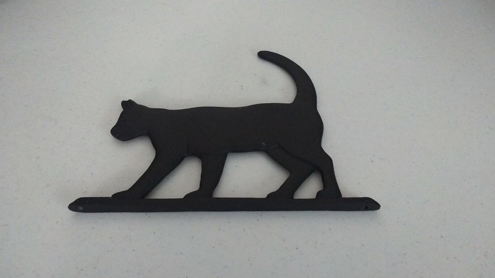 Mailbox topper / ornament,CAT Solid aluminum painted black AS SHOWN