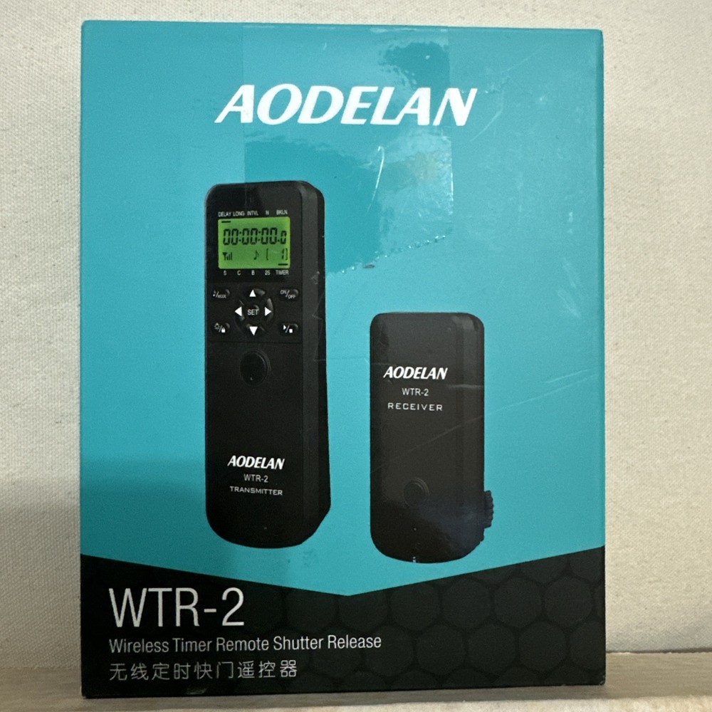 AODELAN WTR-2 Wireless Shutter Release Timer Remote Control New Open Box