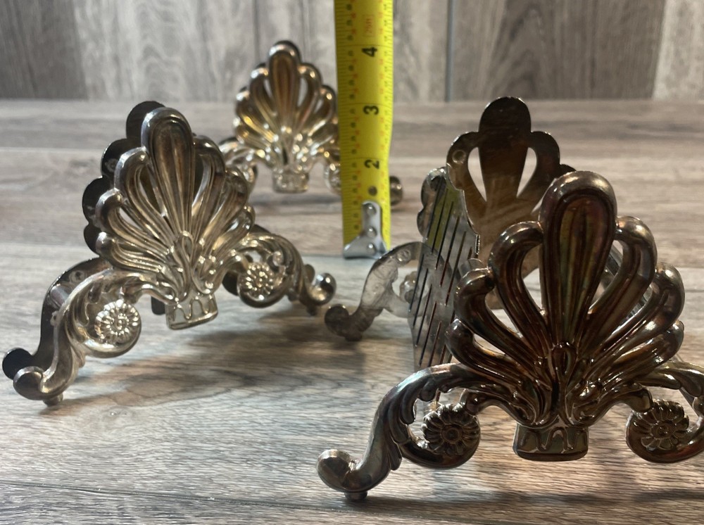 Vintage Victorian Style Silver Plate 3 Piece Silverware Caddy Set