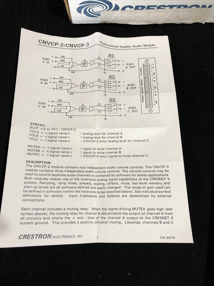 Crestron CNVCP-2 Independent Audio Volume Control Circuit Board