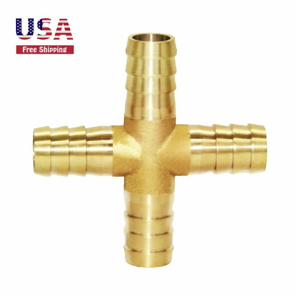 3/4 ID Hose Barb 4 Way Union Fitting Pipe Cross Intersection