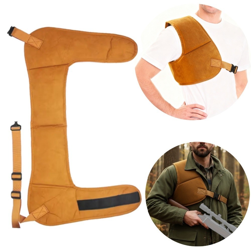 Hunting Recoil Shoulder Protective Pad Vest Adjustable Strap for Range Hunting