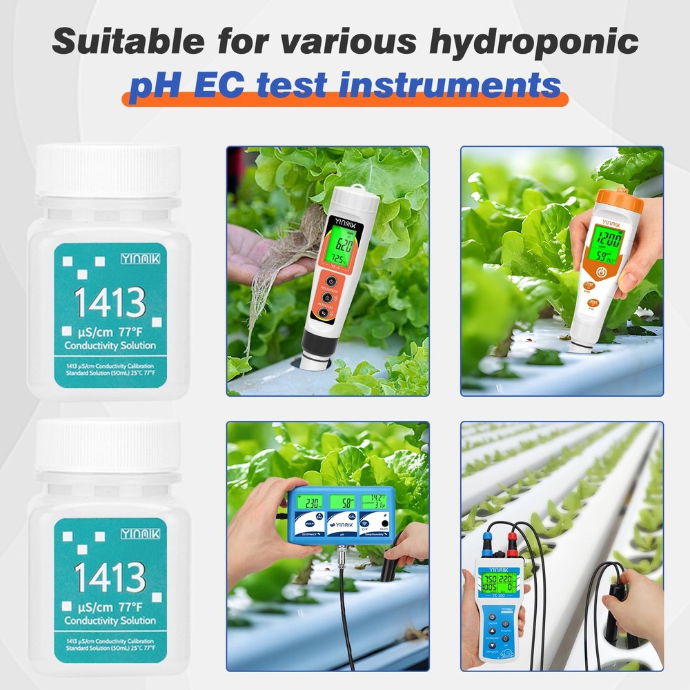 YINMIIK Hydroponic pH EC Tester with Calibration Solution & Storage...