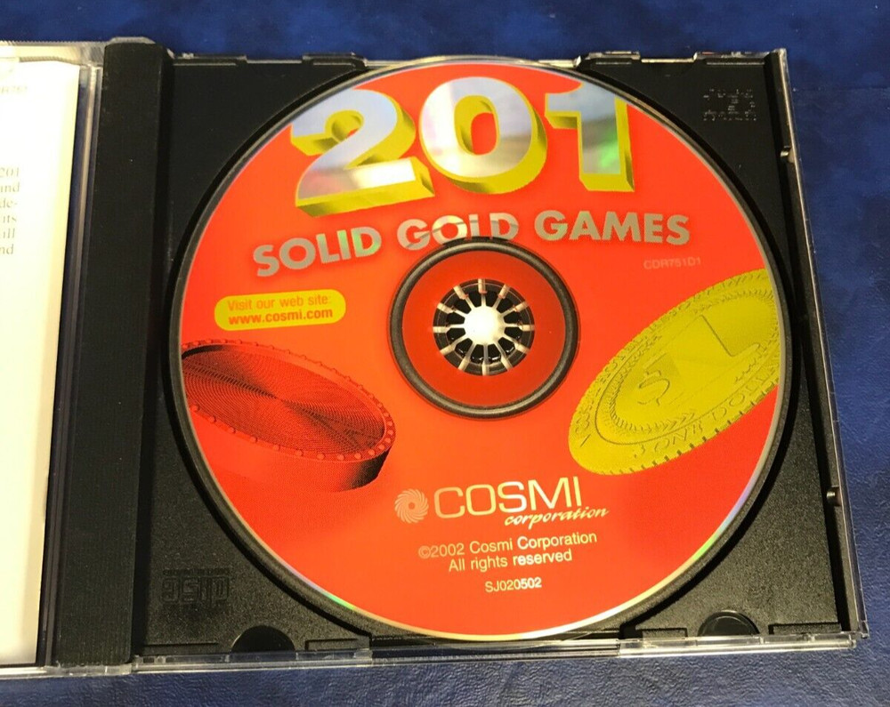 Vintage 2001 Solid Gold Games Software on CD ROM