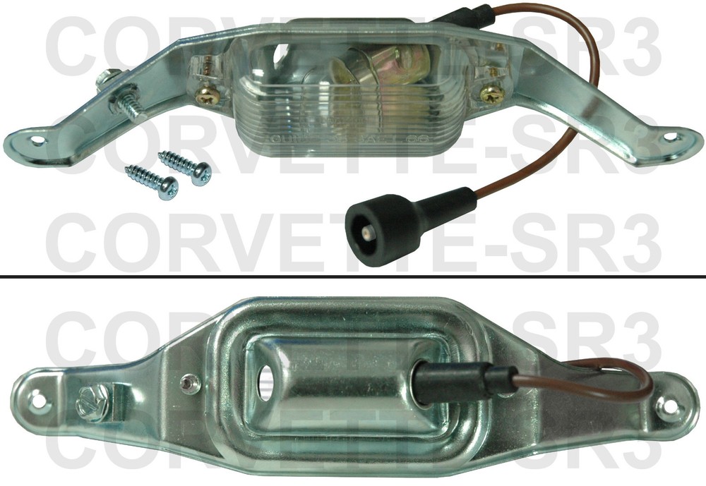 1968-1971 Corvette License Plate Light Assembly with Fiber Optic Guide Lens