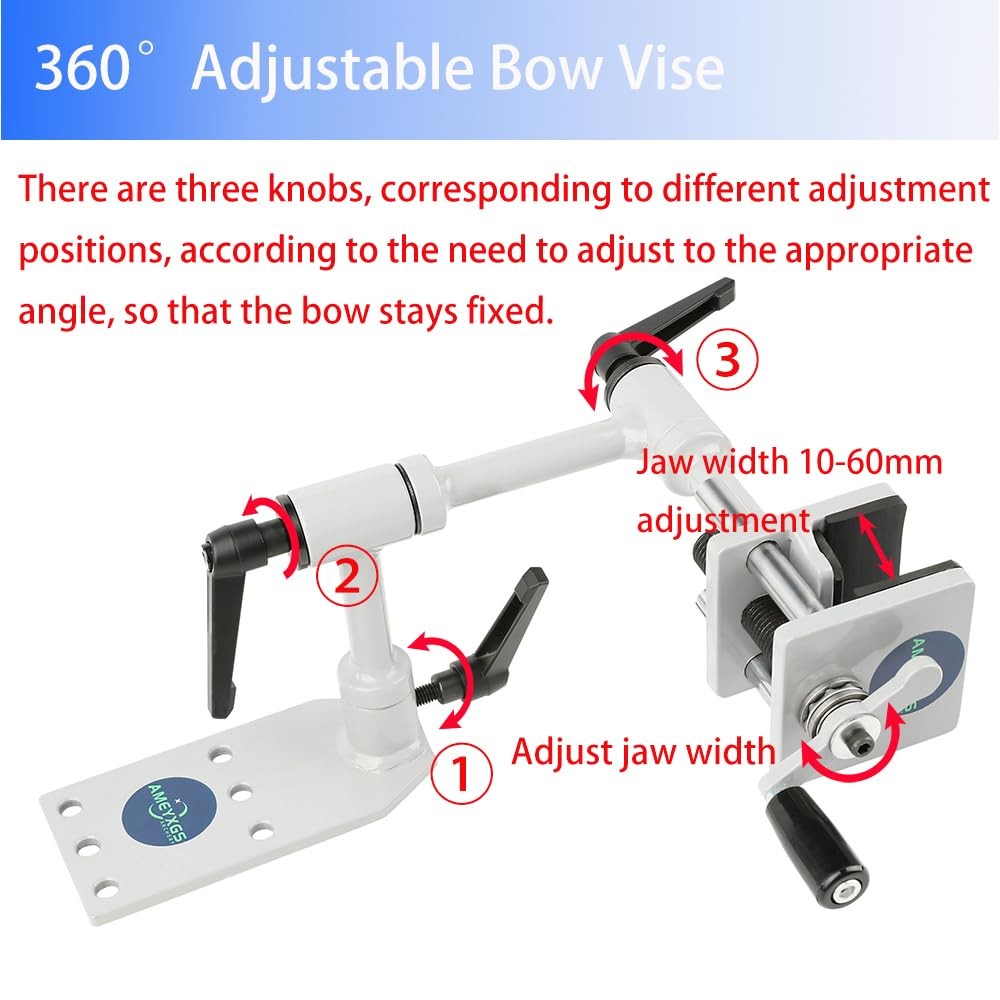 AMEYXGS Bow Vise for Compound Bow 360° Adjustable Bow Mount Tool Compound Bow...